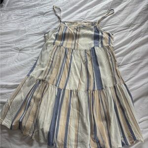 Ocean Drive Striped Mini Dress - Blue and Tan